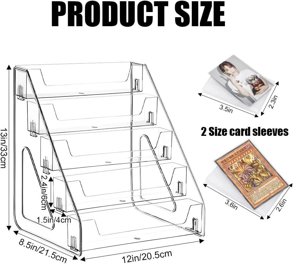 Trading Card Display Stand, 7 Tier Vertical Holder for Baseball Basketball Sport