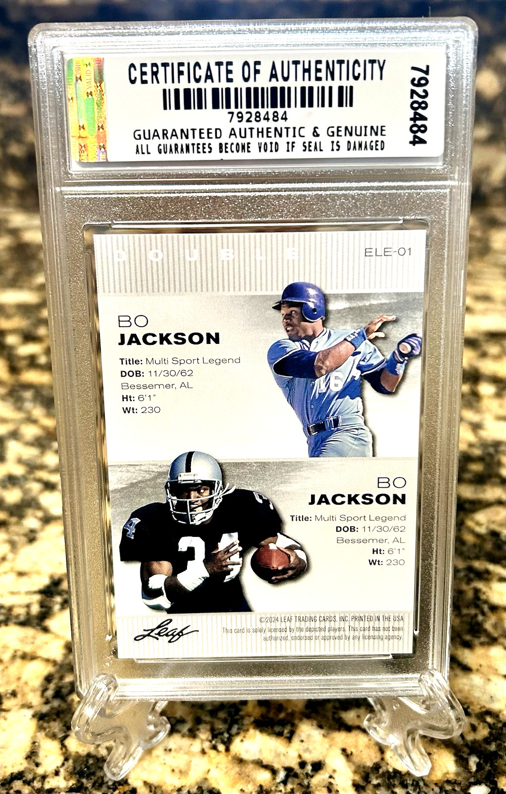BO JACKSON 2024 LEAF Exclusive Legends Edition GRADED GEM-MT 10 CARD #ELE-01