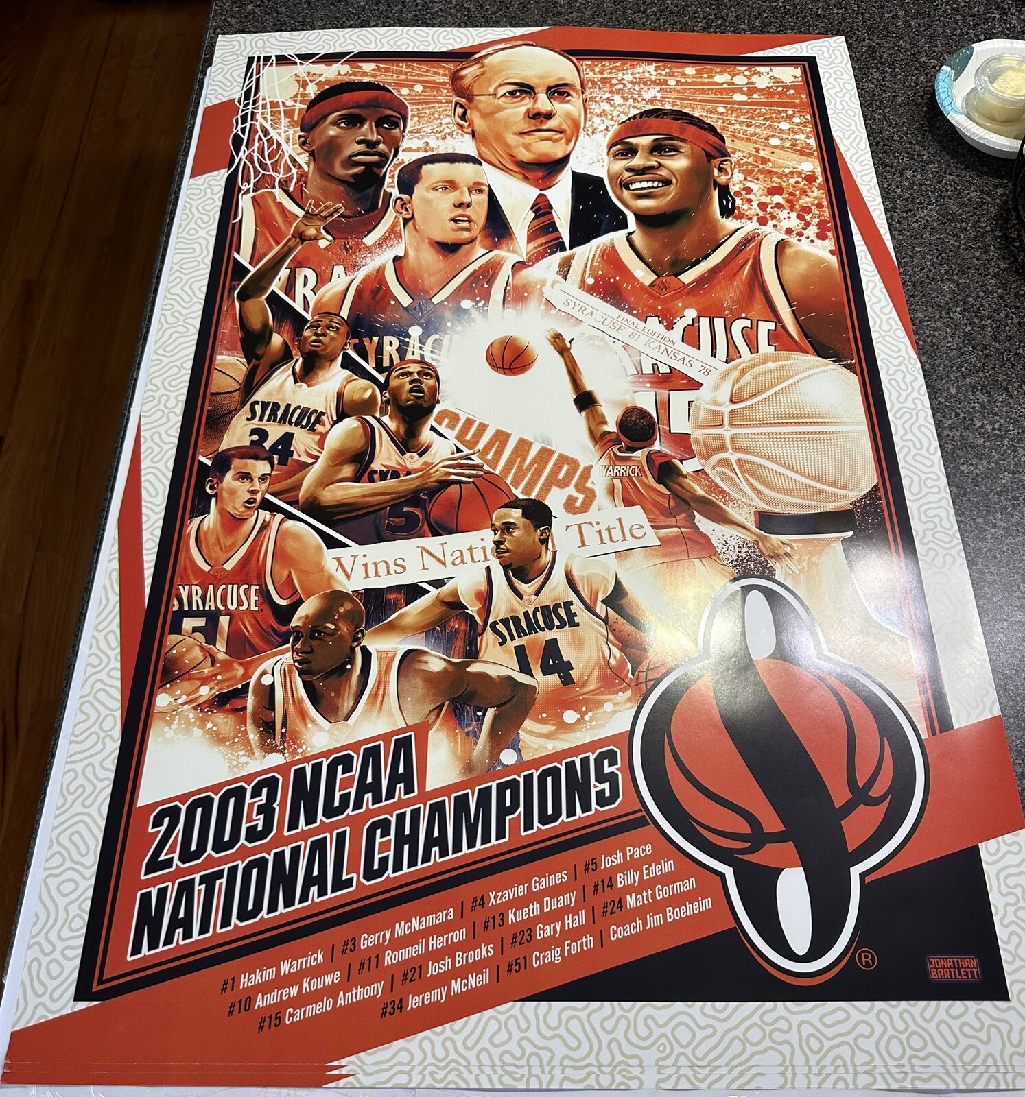 SYRACUSE BASKETBALL 2003 NATIONAL CHAMPIONSHIP POSTER!! LIMITED