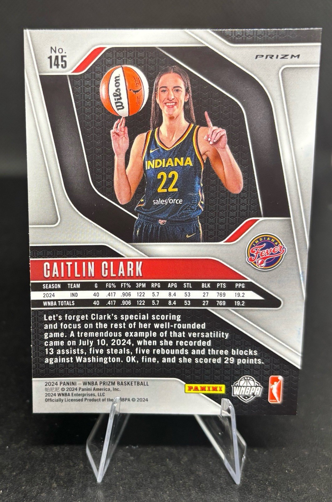 2024 Panini Prizm WNBA Caitlin Clark #145 Logo Prizm SSP RC