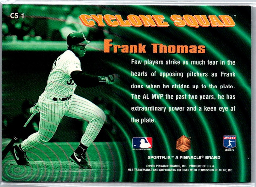 1995 Sportflix UC3 #CS1 Frank Thomas Cyclone Squad