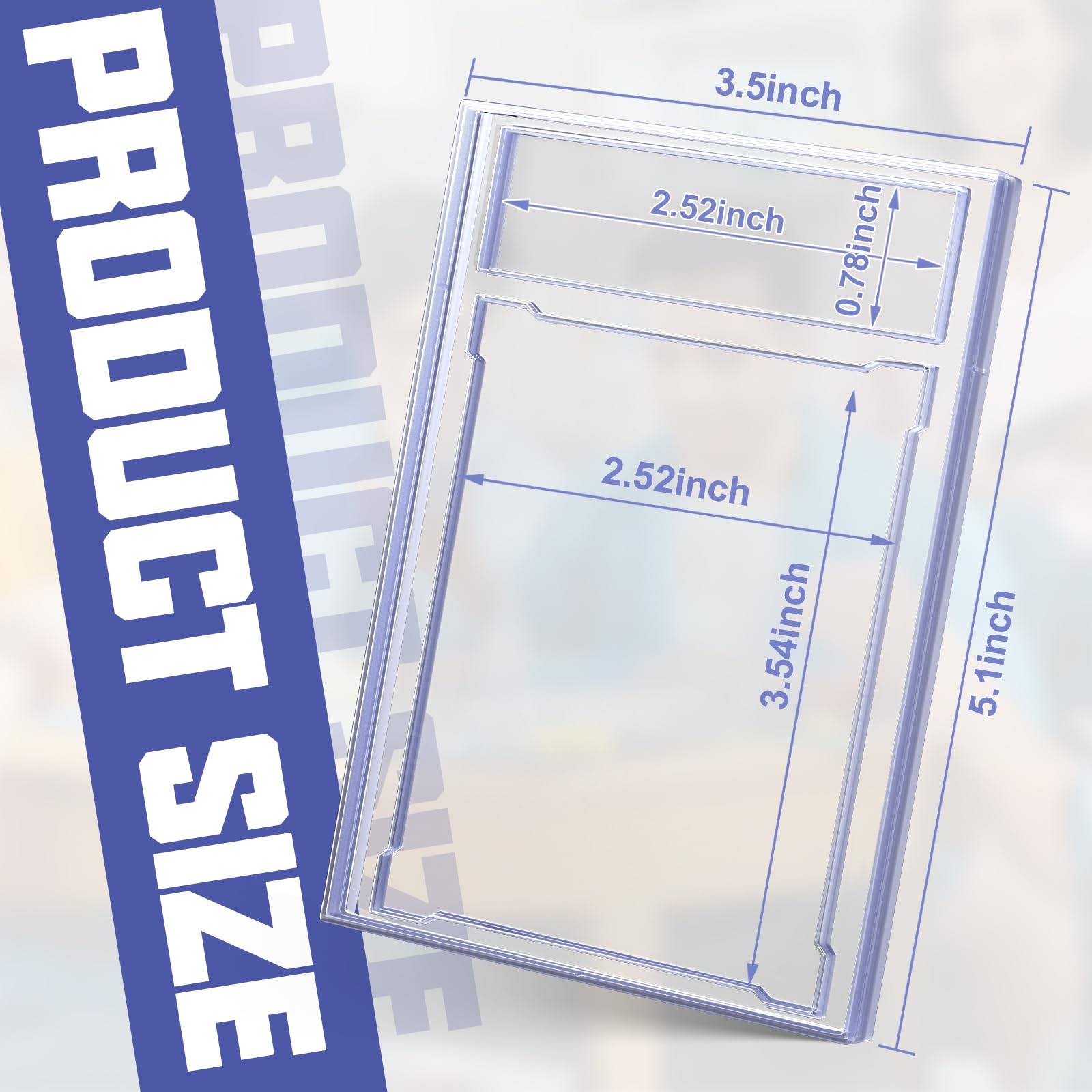 50 PCS Card Case Holder for Trading Cards, Acrylic Graded Card Slab Baseball …