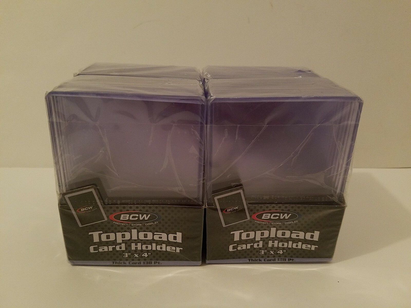 BCW 3×4 3.5mm Thick Card Toploaders 4 Packs of 10- up to 138pt Cards – 40 Total