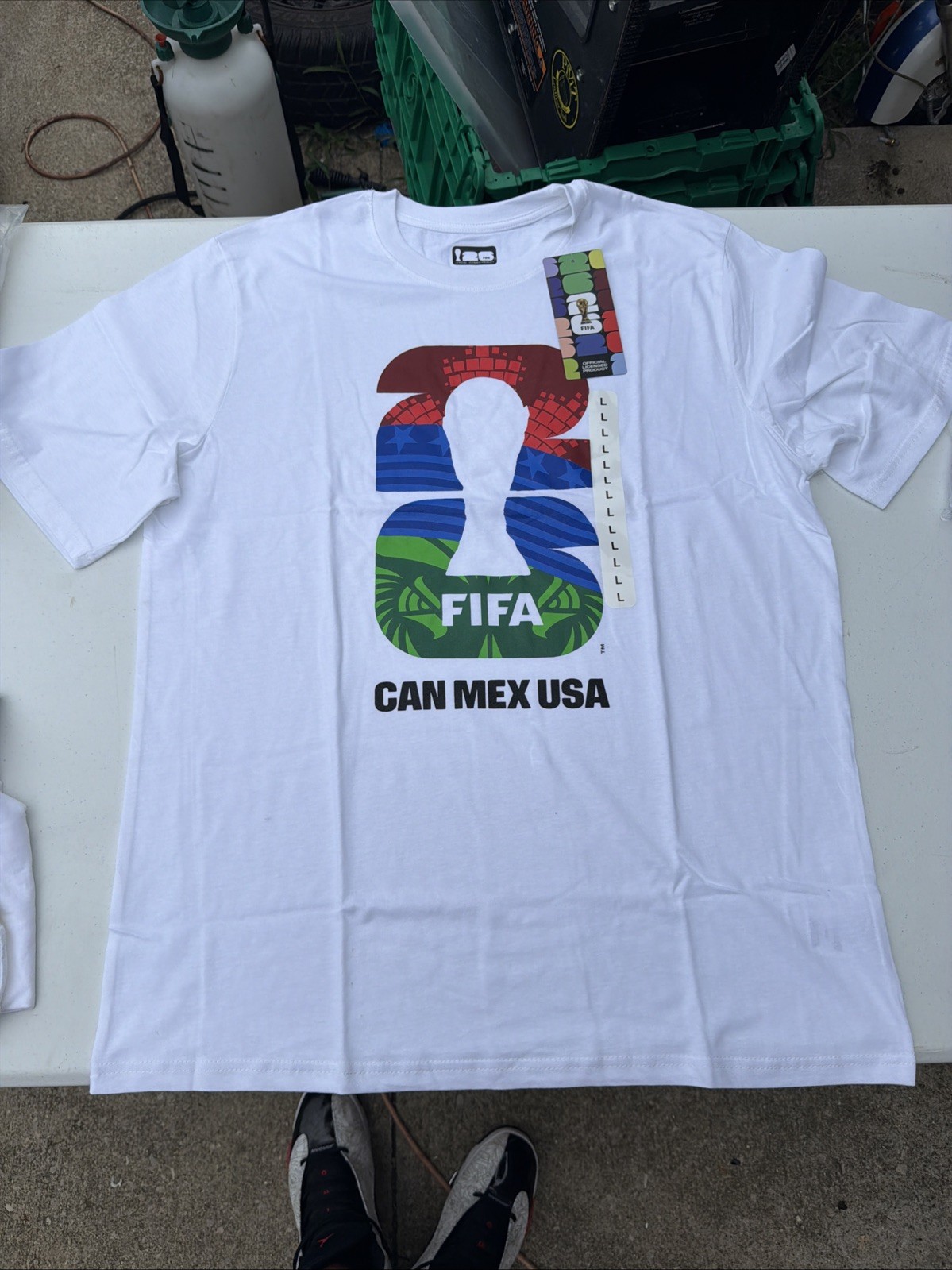 FIFA World Cup 2026 Official Licensed White Graphic T Shirt L NWT Logo Tee
