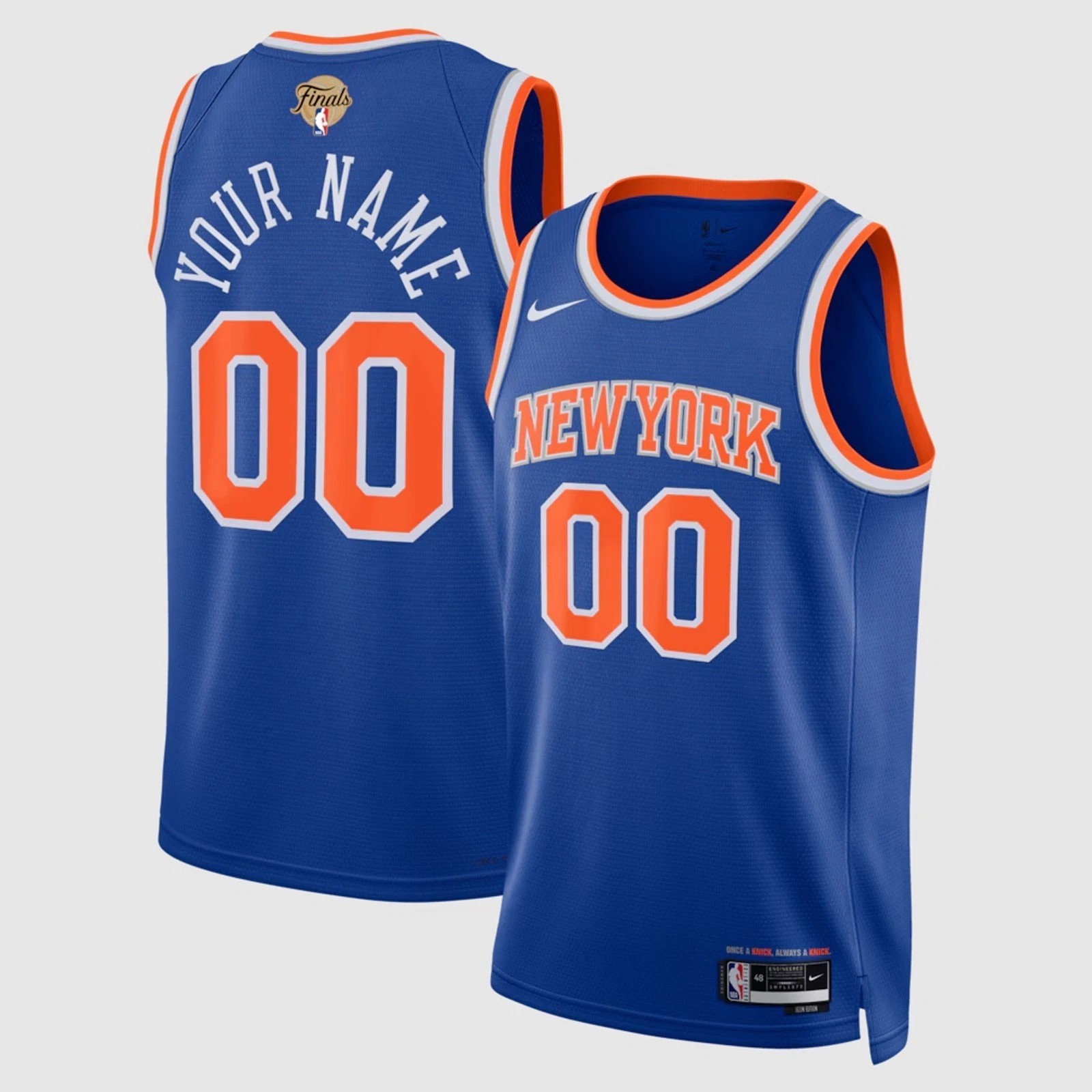 Unisex New York Knicks Blue OG Anunoby 2026 Finals Patch Custom Stitched