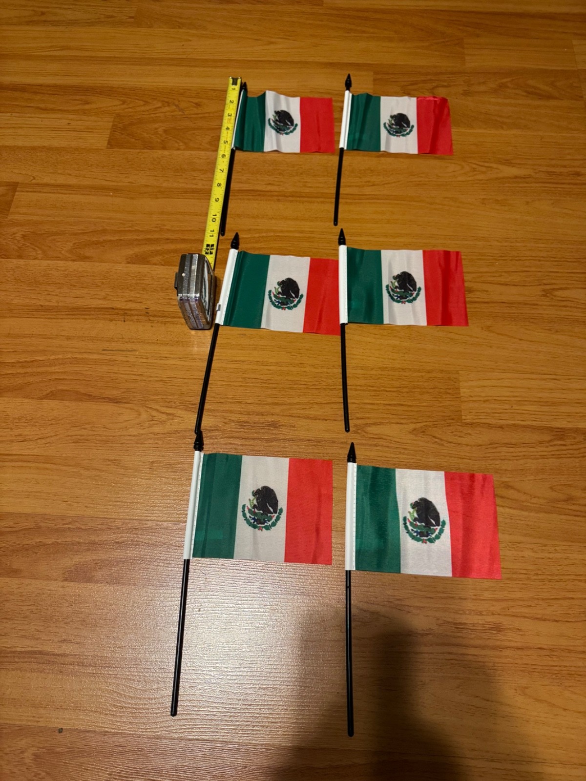 MEXICO Flags. Banderas de Mexico. 12 pieces. New Product 2026. 6 in. by 4.5 in.