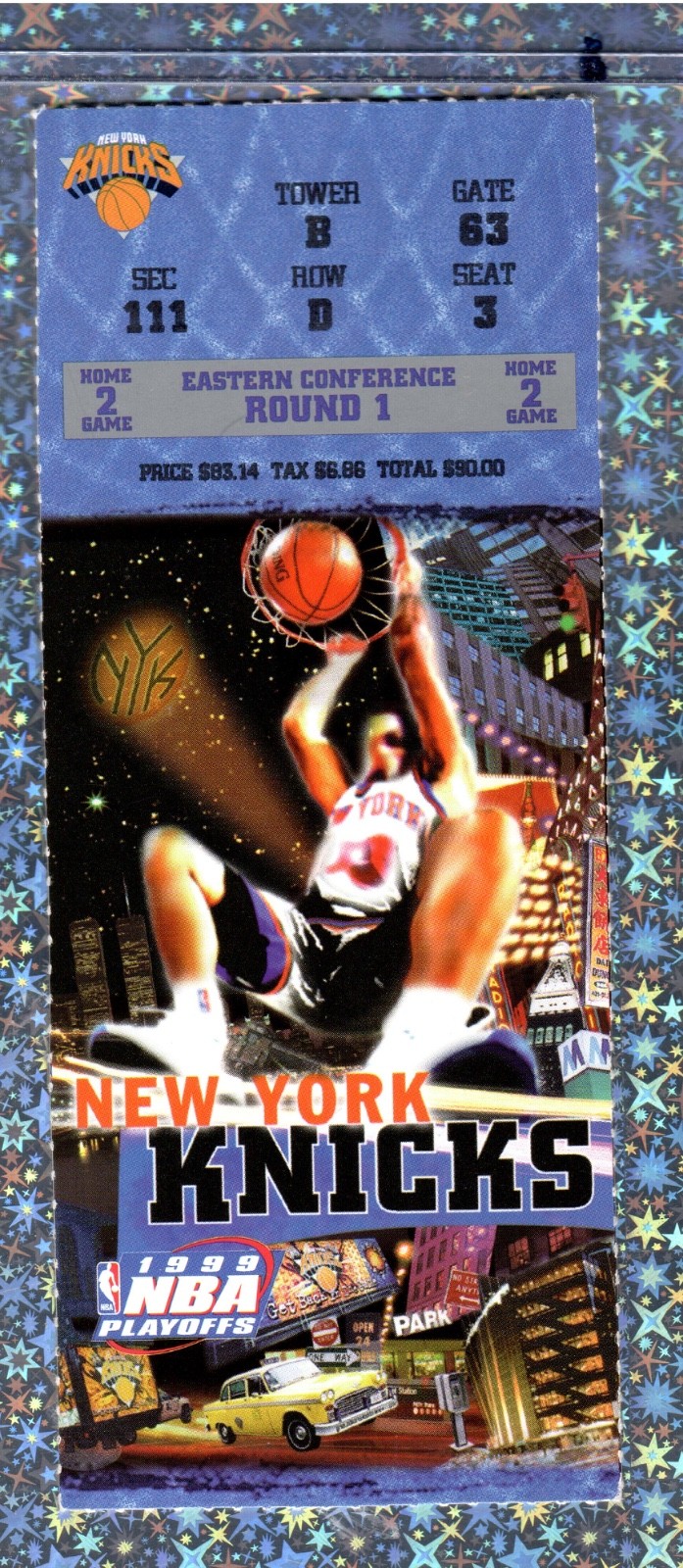 Alonzo Mourning 16pt13rb 5-14-1999 Ticket Stub Knicks Heat Rd1 Gm4 Patrick Ewing