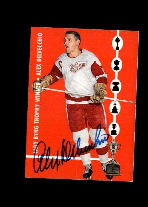 Alex Delvecchio 1995-96 Parkhurst 1966-67 Design authentic autographed card