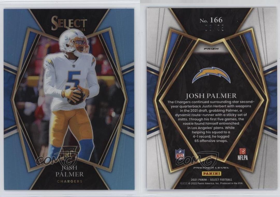 2021 Select Premier Level Light Blue Prizm 6/99 Josh Palmer #166 Rookie RC 00jj
