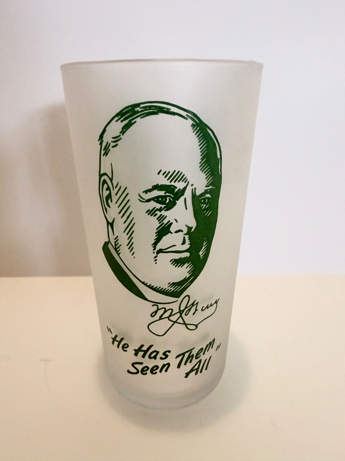1949 Kentucky Derby Frosted Mint Julep Glass Matt Winn