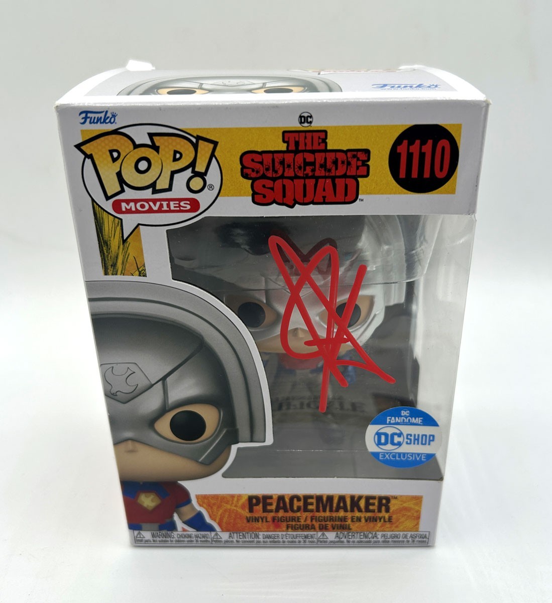 JOHN CENA Signed Peacemaker Funko Pop #1110 The Suicide Squad – COA & PICTURE