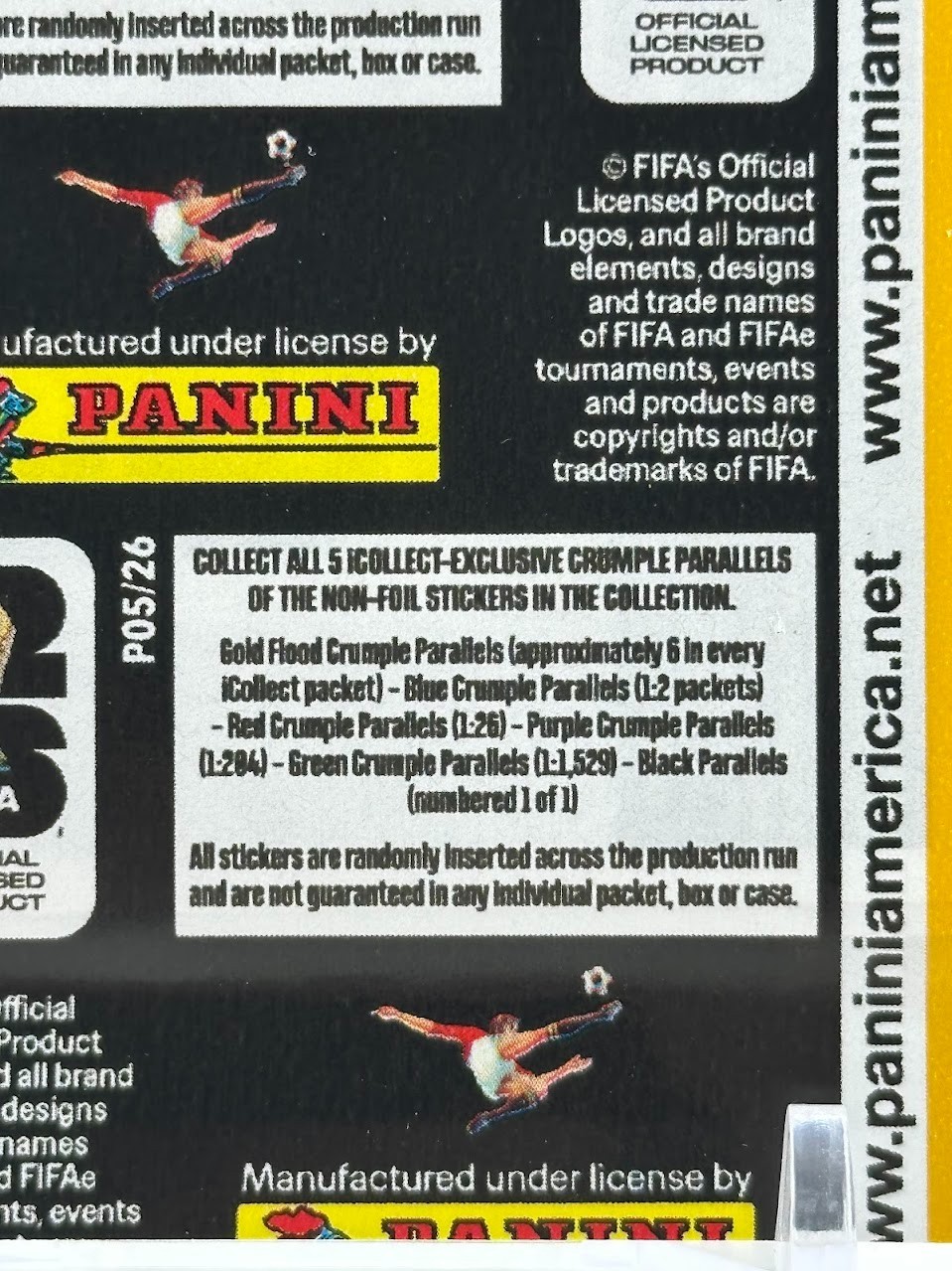 Panini FIFA World Cup 2026 Gold Crumple Sticker Packet 7 Stickers