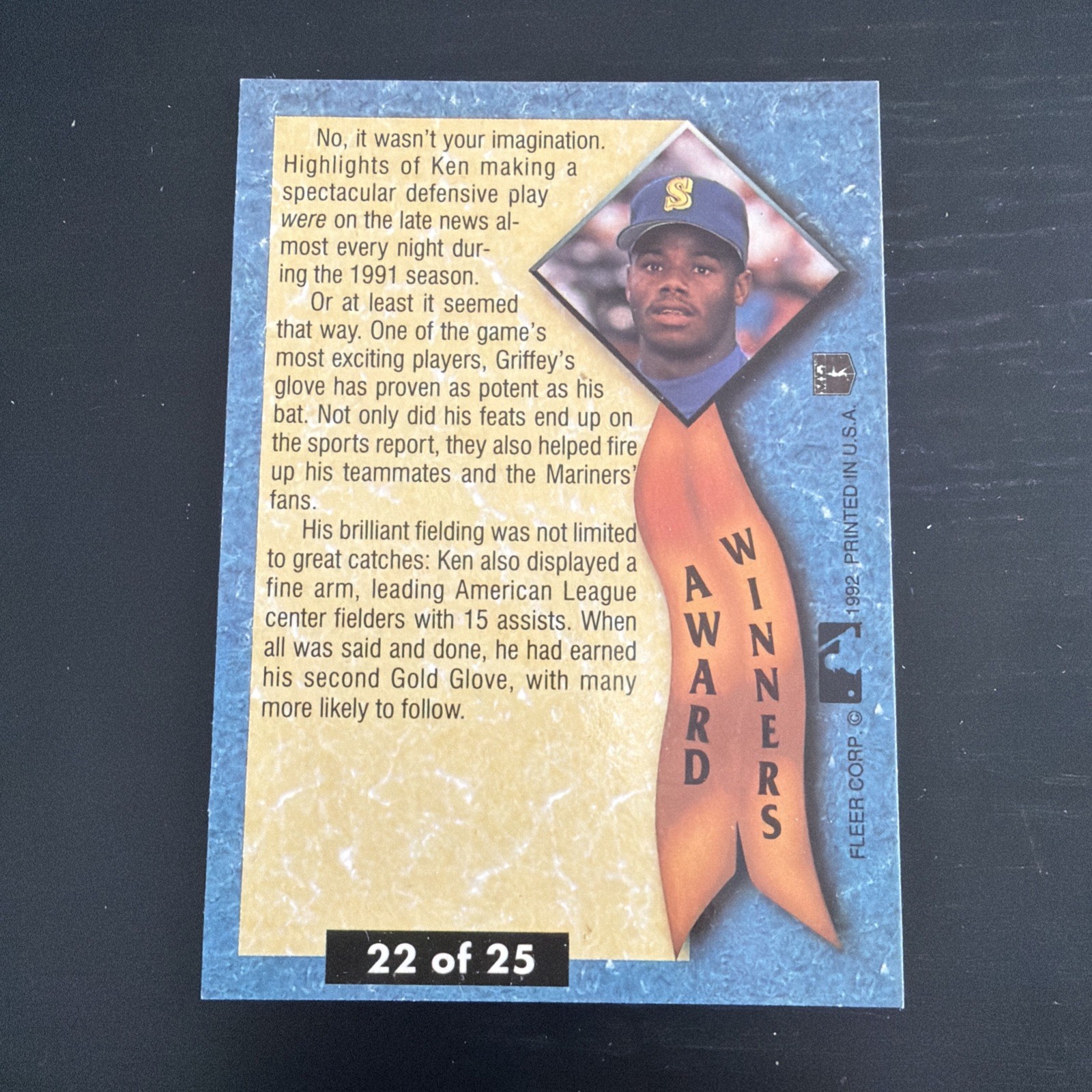 1992 Fleer Ultra – Award Winner Ken Griffey Jr #22
