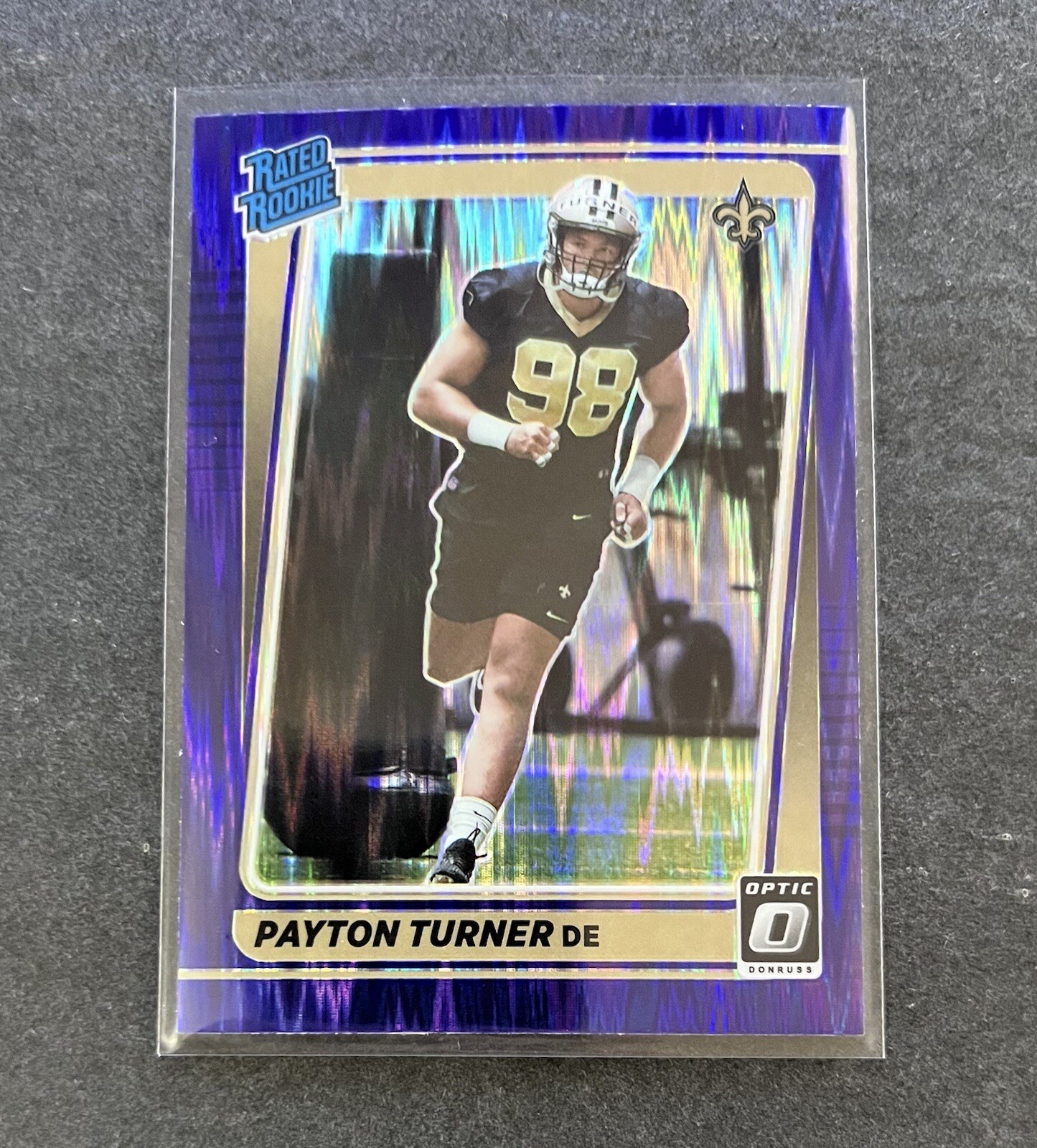 Payton Turner 2021 Optic Rated Rookie Purple Shock Parallel Prizm Saints 4Total