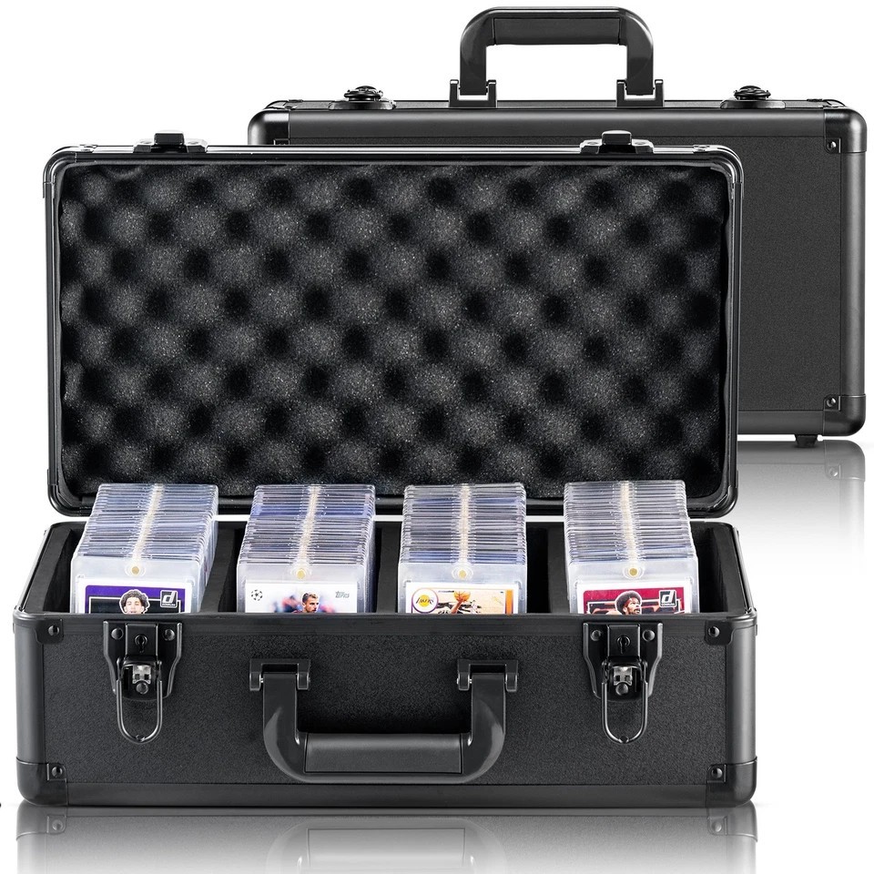 108 PSA Graded Card Storage Box 4 Slots Sports Card Holder Case Key Lock