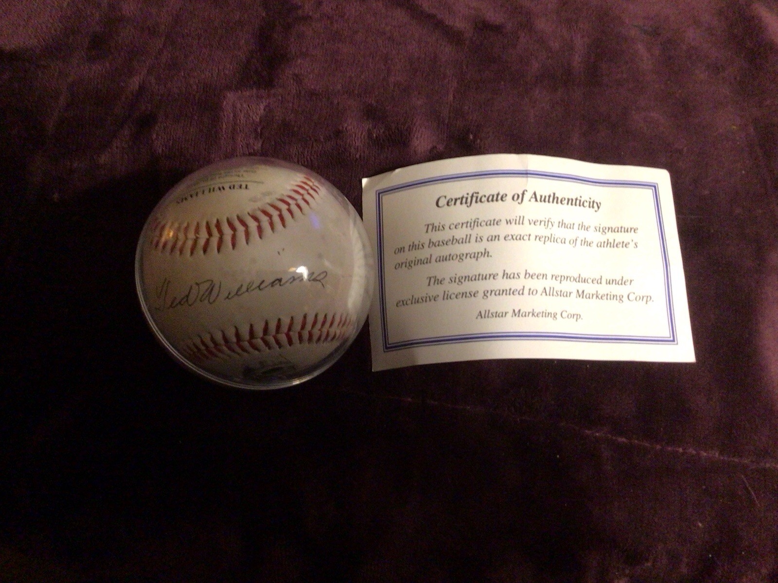 All Star Marketing Group Replica Autograph Of Ted Williams