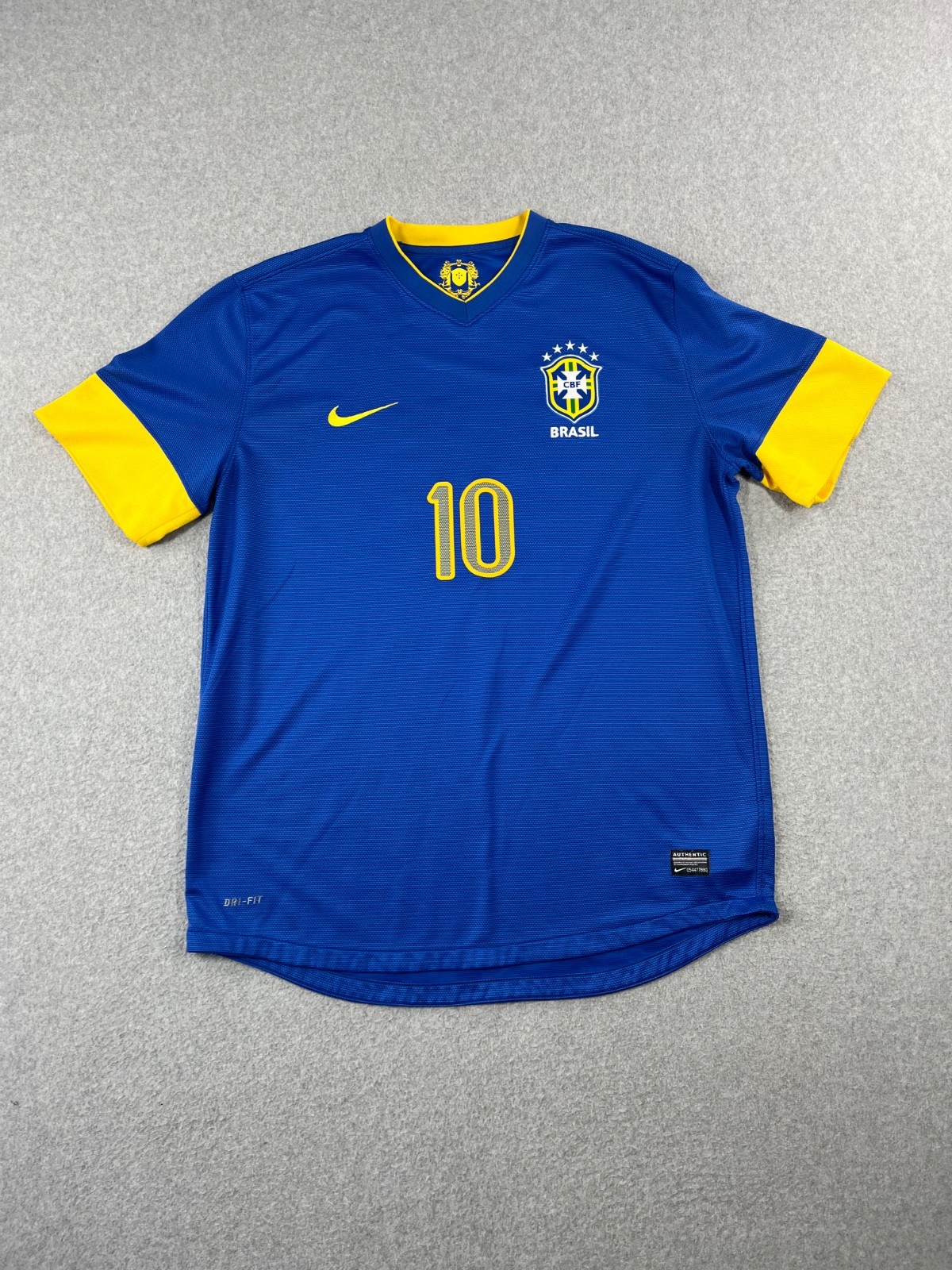Brazil National Soccer Team Jersey Shirt Mens XL Blue 2010/11 CBF Nike Dri Fit