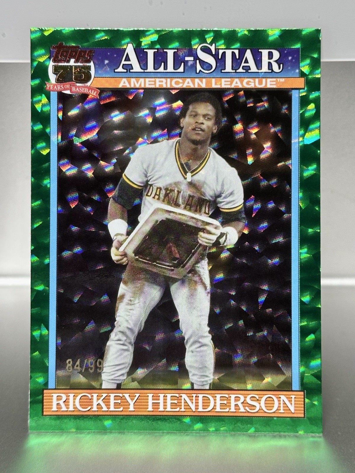 2026 Topps Series 2 Rickey Henderson #91AS-10 Green Crackle Foil /99 A’s 💎