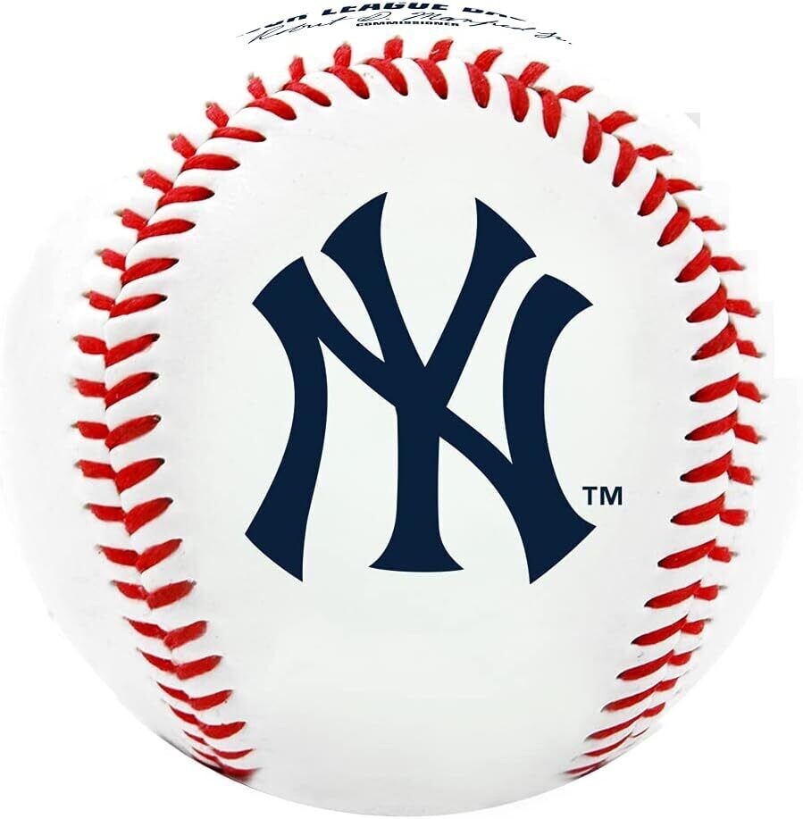 Rawlings MLB New York Yankees Team Logo Baseball, Official, White