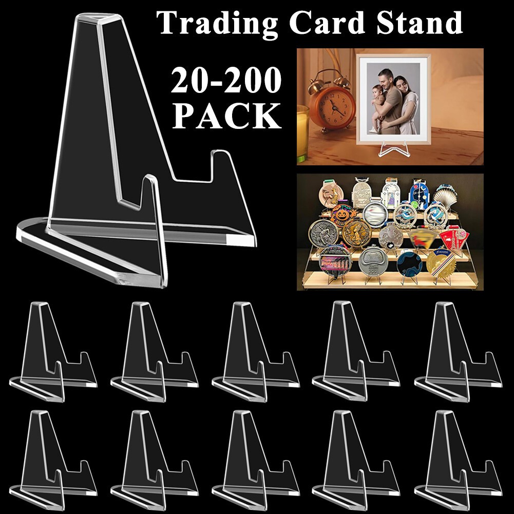 20-200 Packs Trading Card Display Stand Acrylic Coin Picture Sports Cards Holder