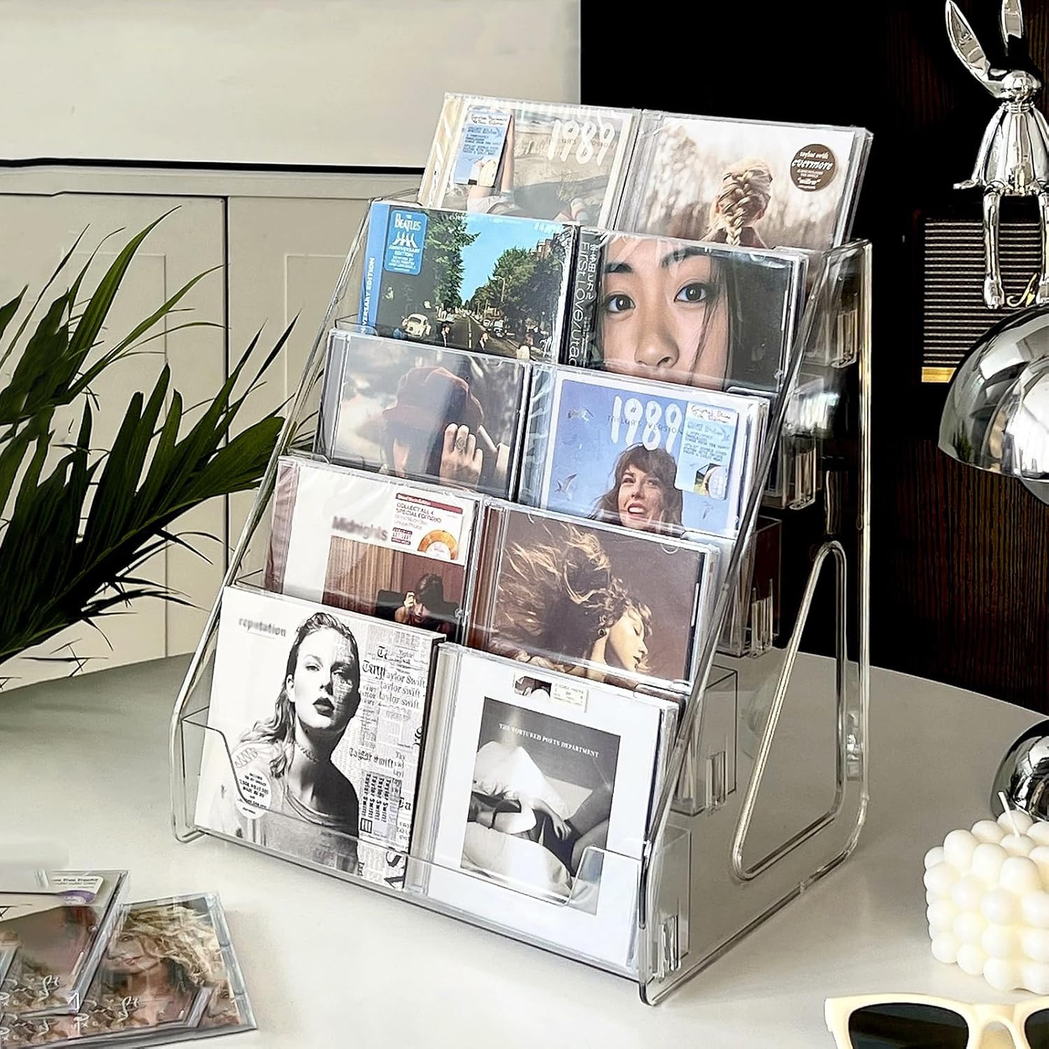 Card Display Stand set of 2, Clear 5-Tiered Shelf For Greeting Card, Stickers…