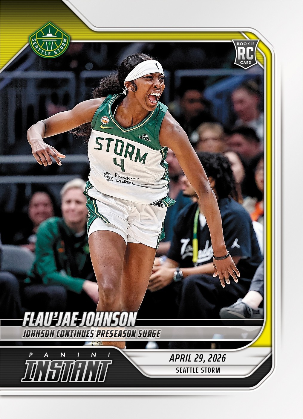 Flau’jae Johnson 2026 Panini Instant WNBA #17 Seattle Storm RC Presale