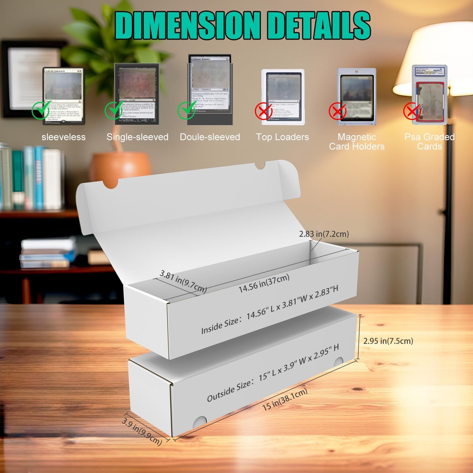 Card Box, Collectible Trading Cards Storage Box, Card Storage Box with Tradin…