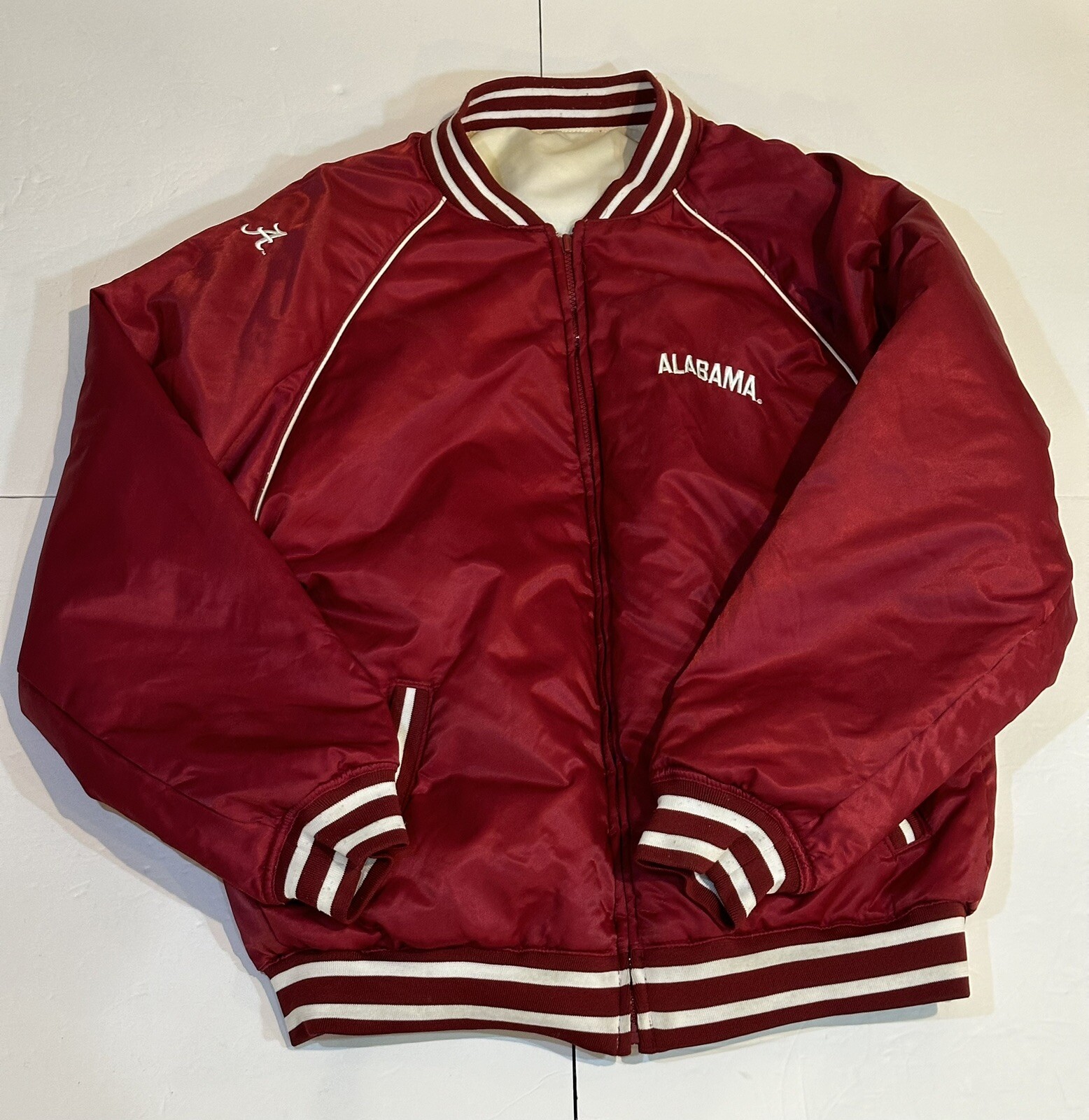 VTG Alabama Crimson Tide Jacket XL STARTER Satin Reversible Full Zip 90S Y2K