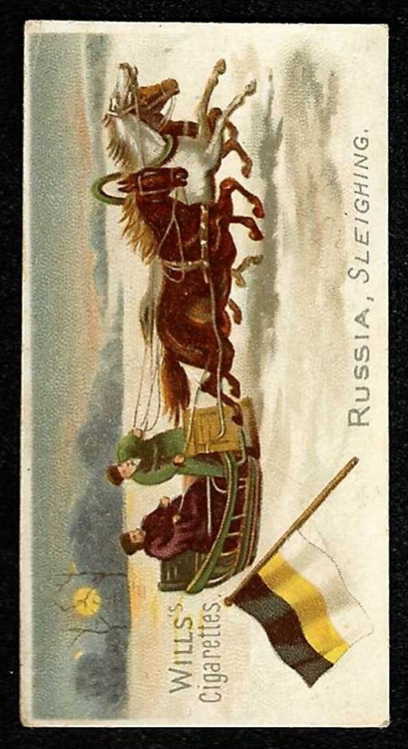 1900 RUSSIA, SLEIGHING W.D. & H.O. Wills Sports Of All Nations BIRD’S EYE #32