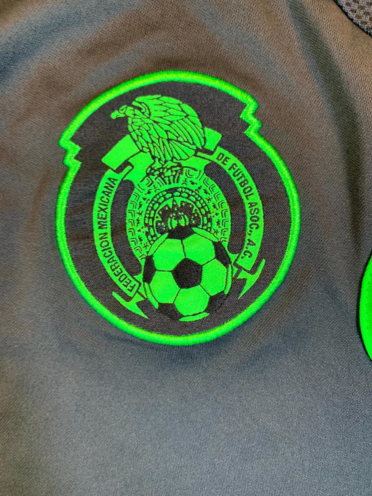 Adidas Training Jersey Unisex Large Black Green Mexico 2014 National Soccer Team