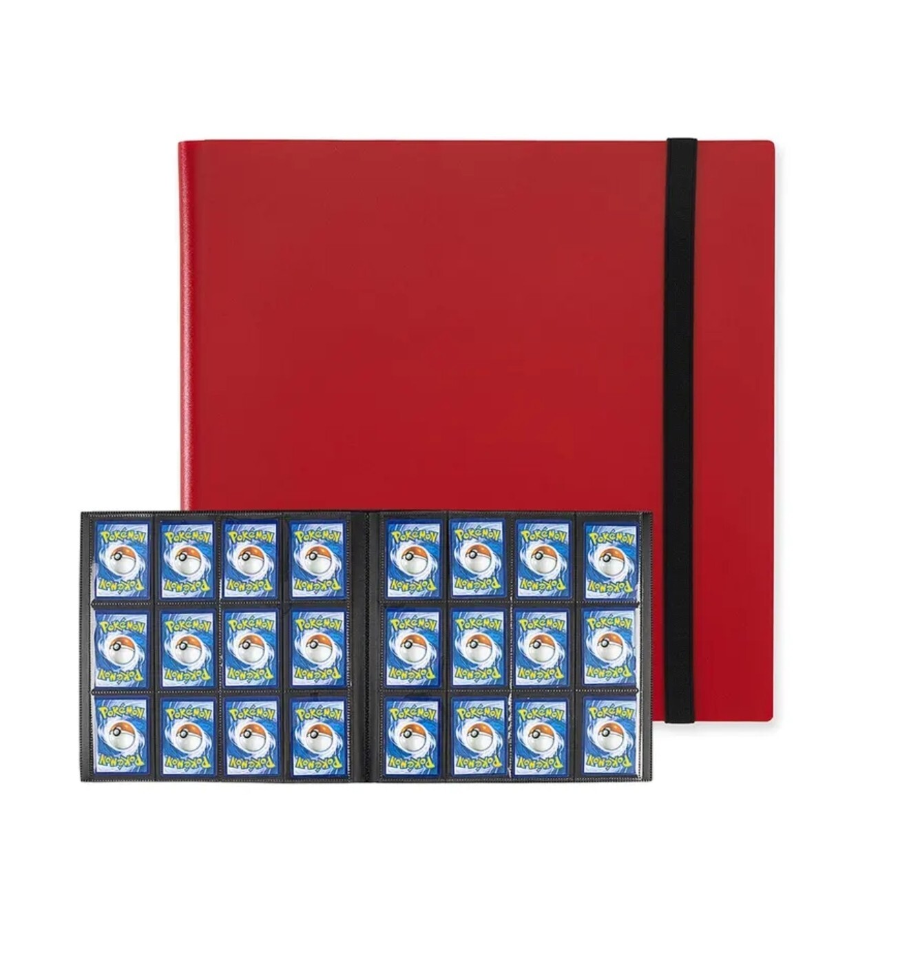 12 Pocket Master Set 480 Card Binder Elastic Trading Cards Folder Pokemon | Red