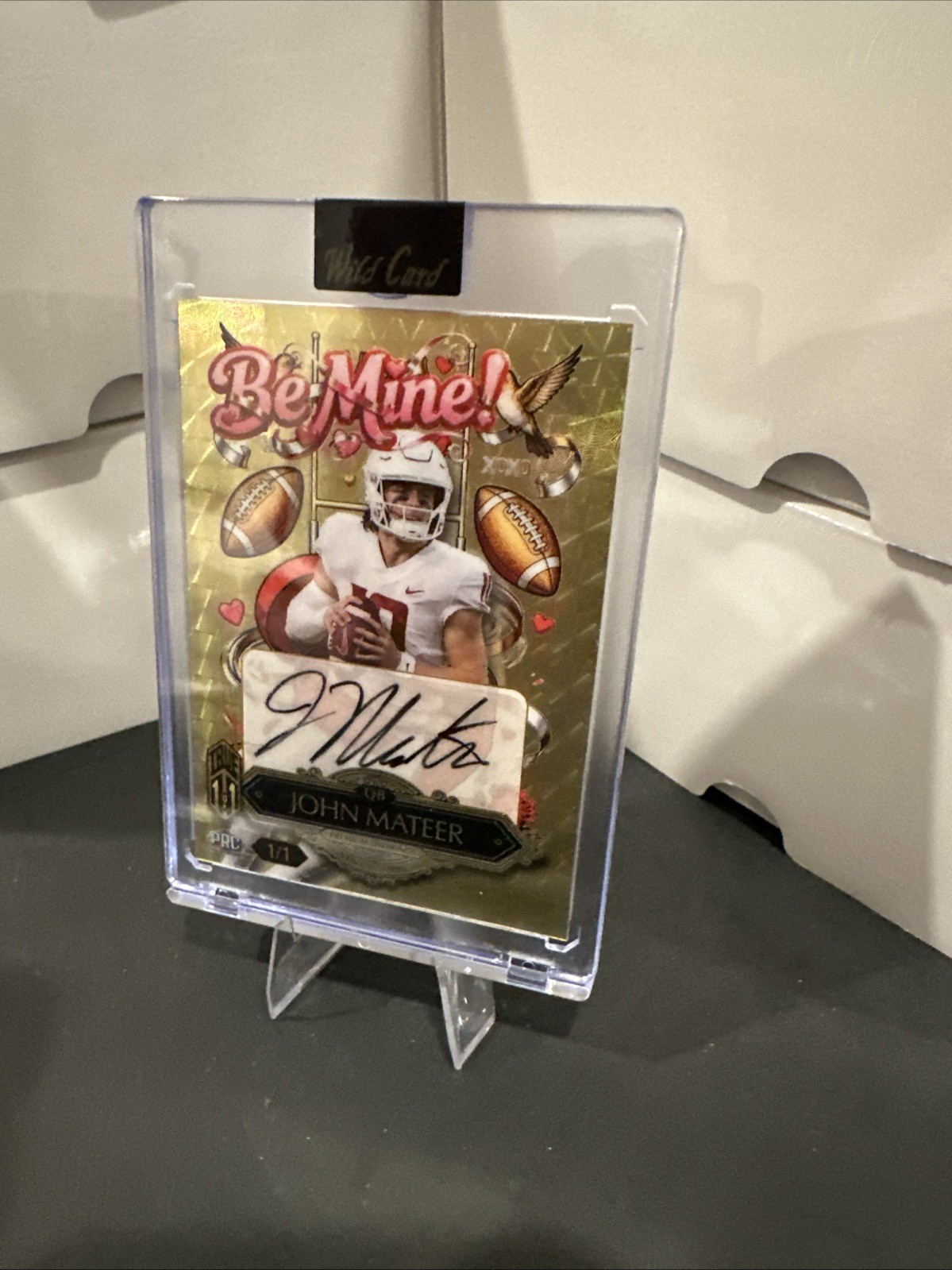 2026 John Mateer Autograph True 1/1 Gold Vinyl Be Mine Wild Card Sweets