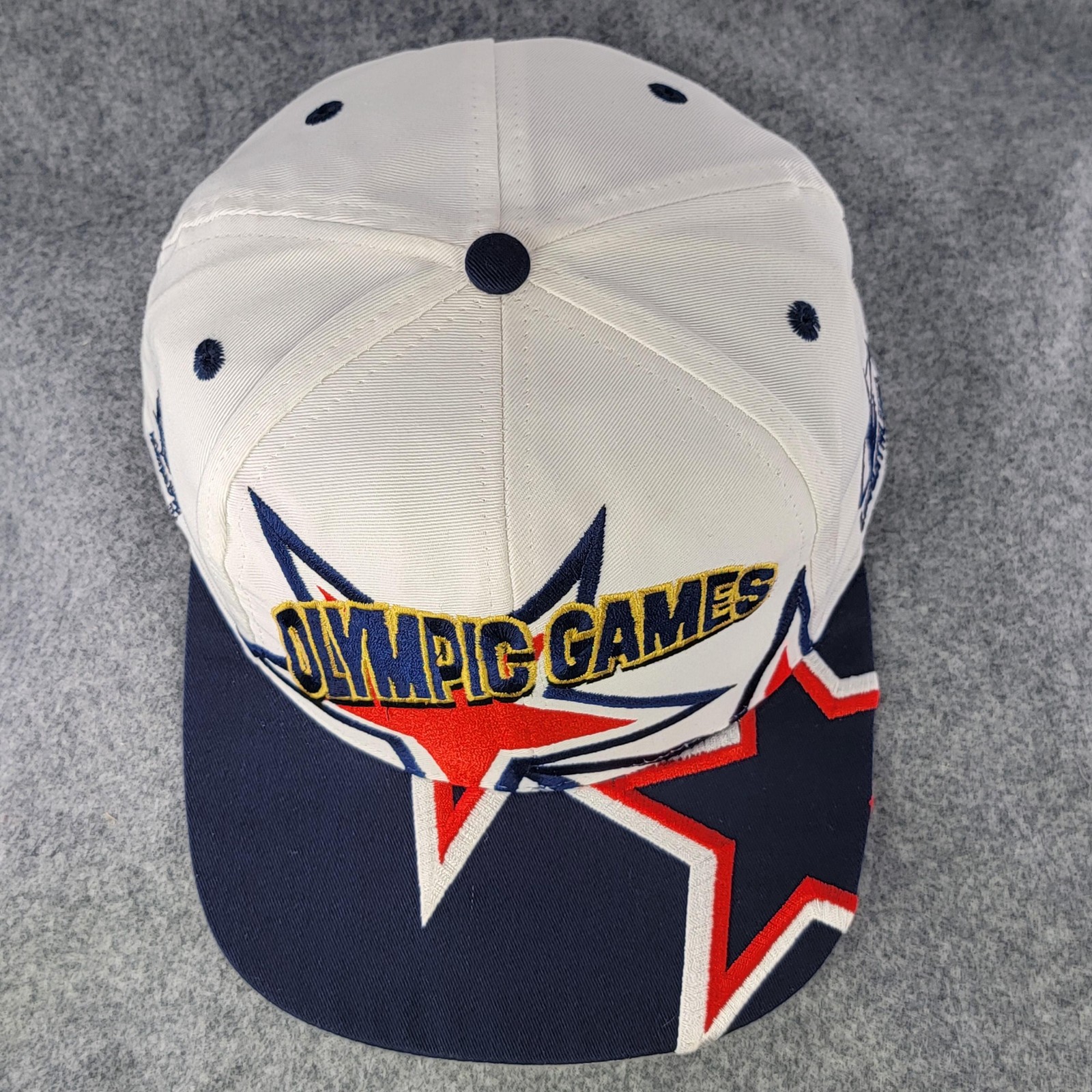 1996 Olympic Games Atlanta Logo Athletic Hat Cap Snapback One Size White Vintage
