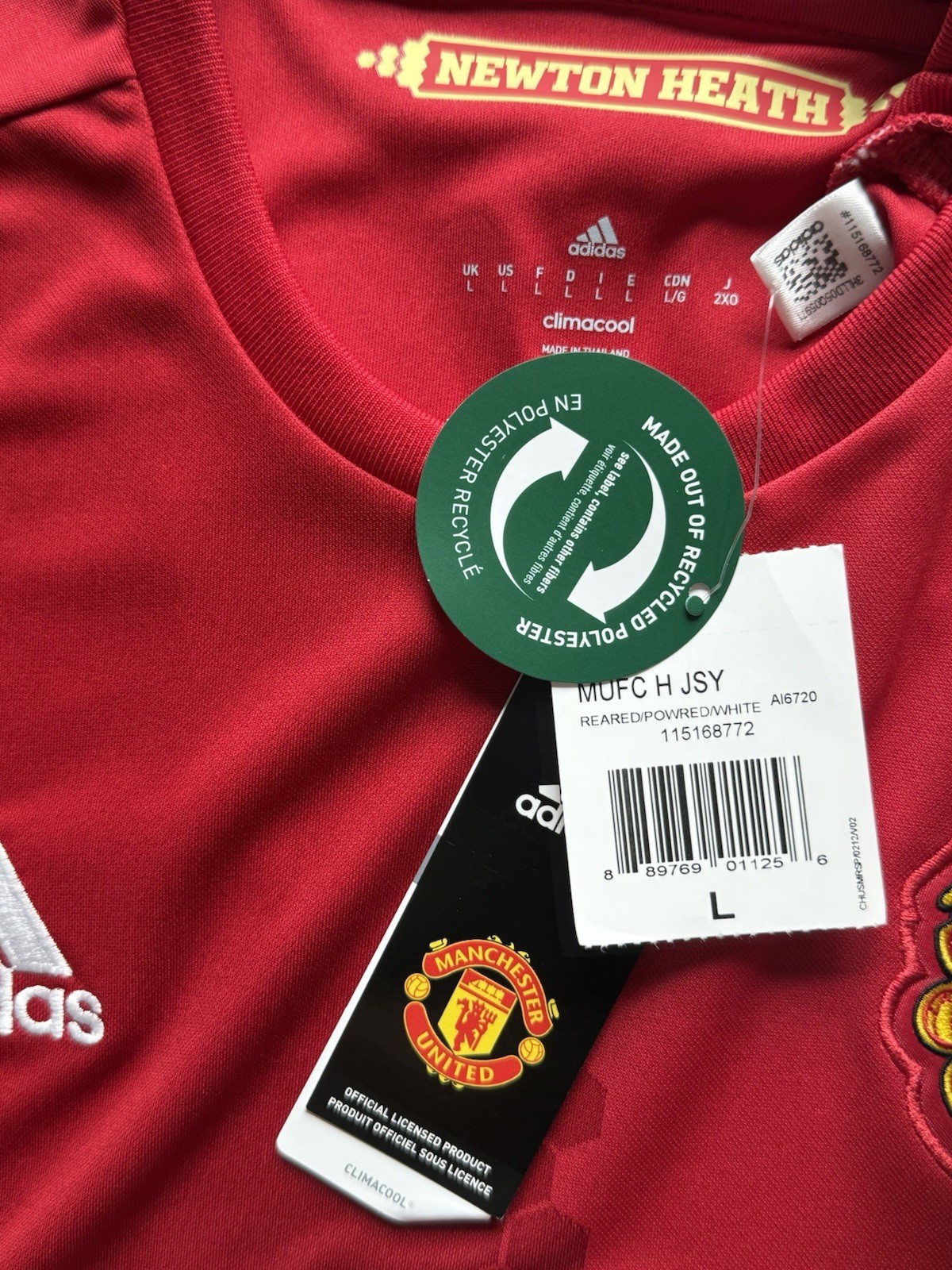 2016/17 Manchester United Home Jersey #9 Ibrahimovic Large adidas Premier League
