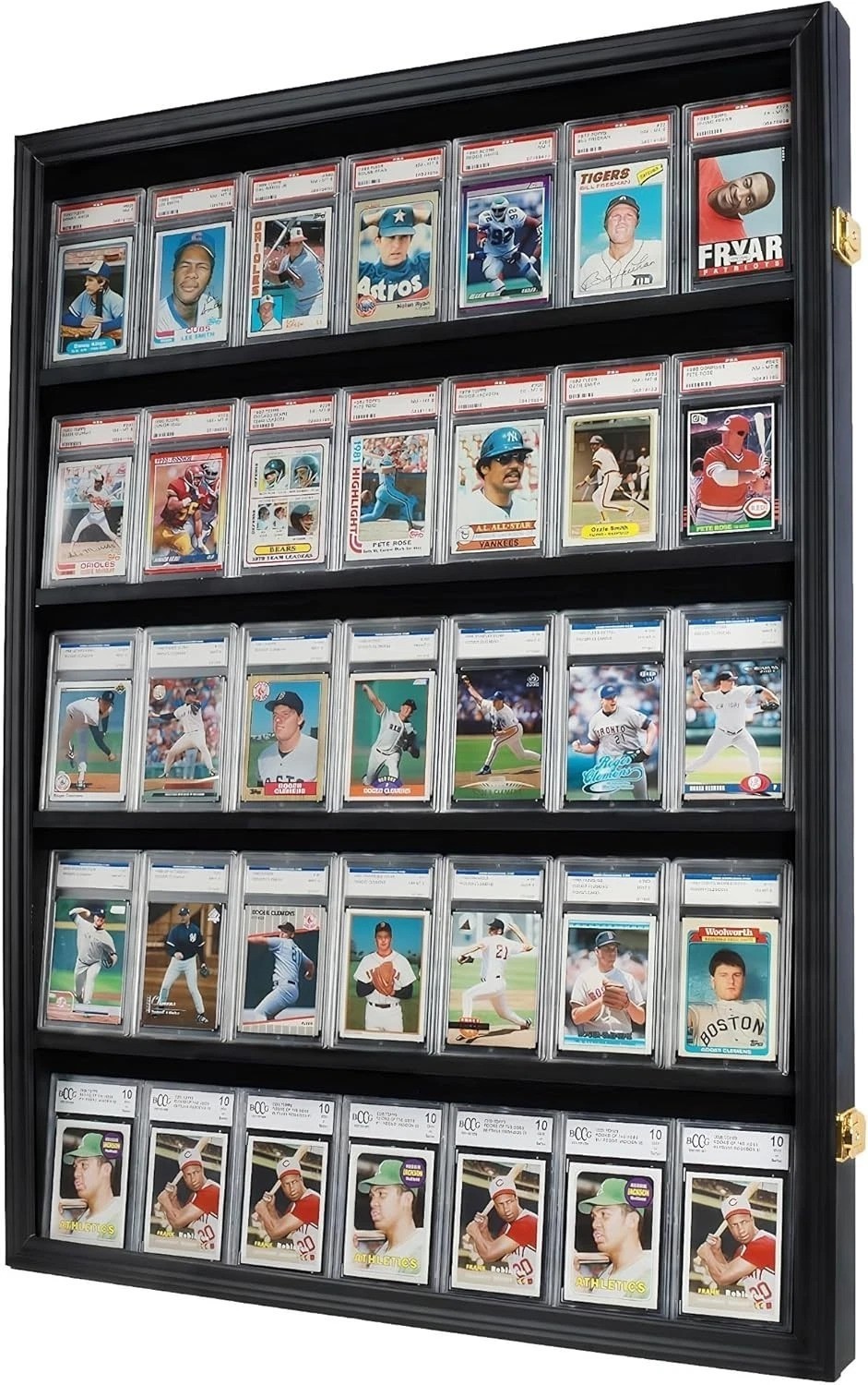 Football Baseball Basketball Card Case – Lockable – Black