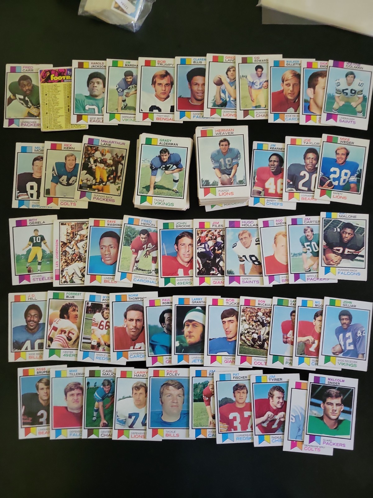 1973 Topps Football Lot – 218 Different – W/ Willie Williams and Pat Matson