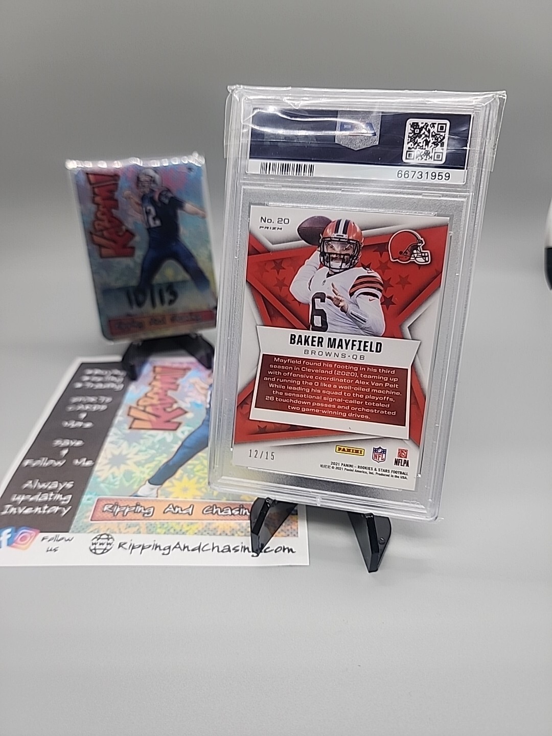 Baker Mayfield 2021 Rookies & Stars #20 GOLD PULSAR PRIZM /15 PSA 10 TB Bucs SSP