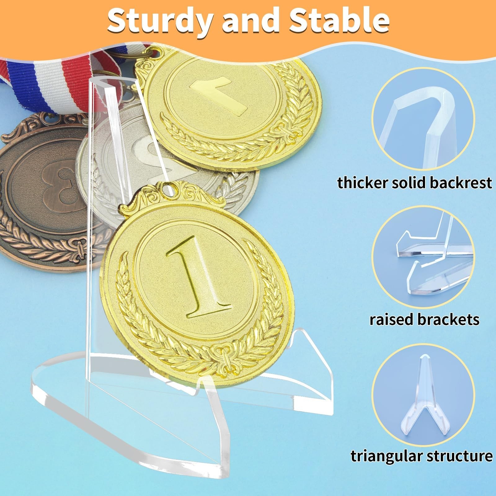 20 Pack Acrylic Card Display Stands – Small Easel Holders for Trading & Sports C