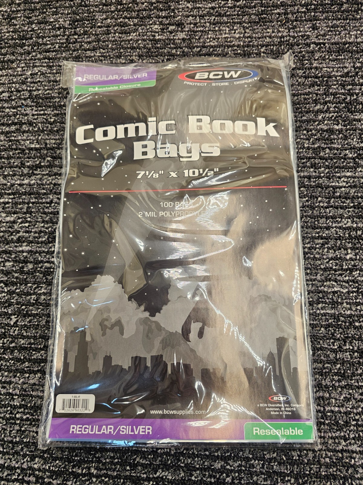(QTY 200) BCW Silver Regular Resealable 2-Mil Polypropylene Comic Book Bags