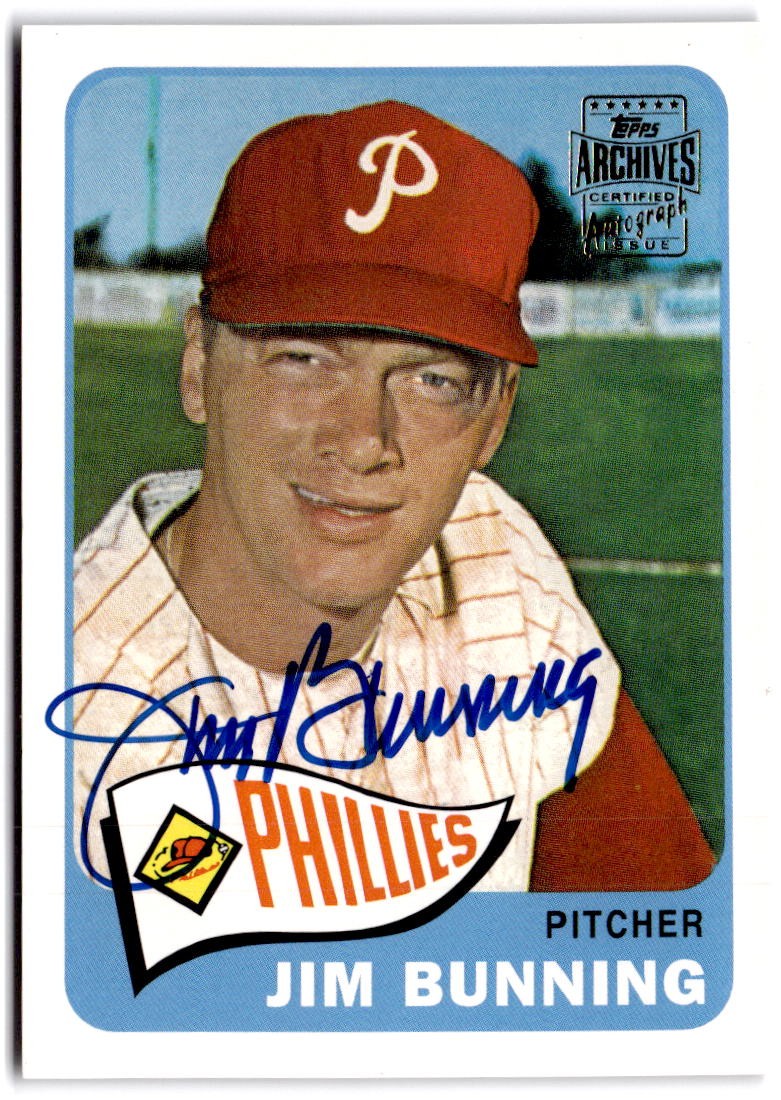 2002 Topps Jim Bunning Team Topps Legends Autographs AU Philadelphia Phillies