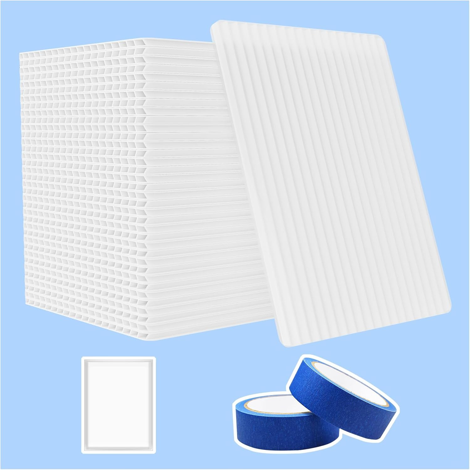 Trading Card Shipping Protectors, White, 200 Pack | Sturdy Semi-Transparent Reus