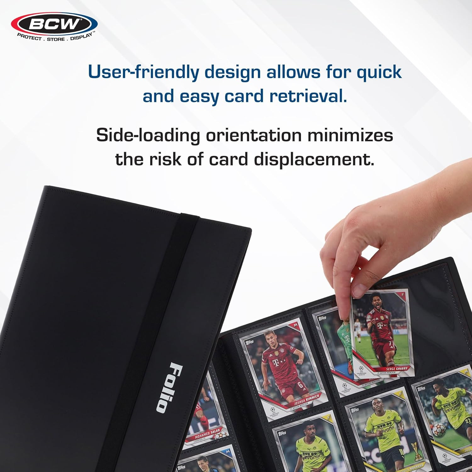 Basics Folio 9-Pocket Card Album – Black | Archival Safe, Side-Loading Binder |