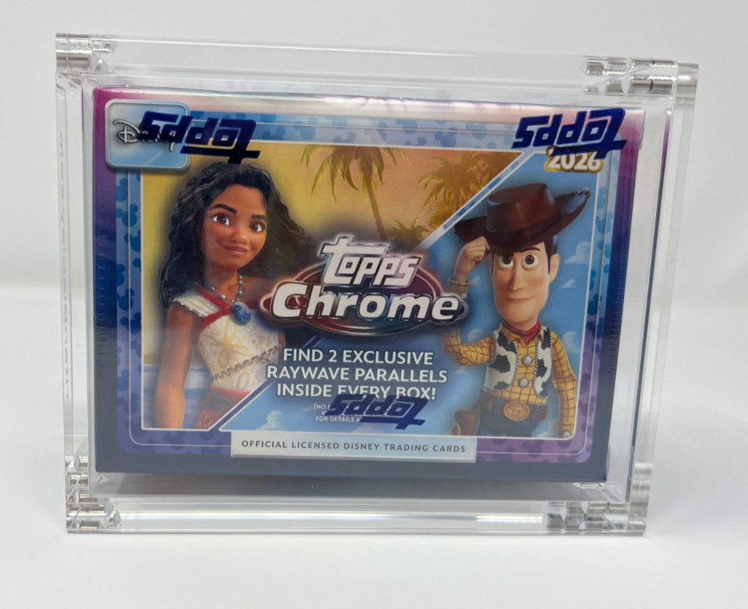Acrylic Display Case Magnetic Lid FITS 2026 Topps Chrome DISNEY Blaster Box