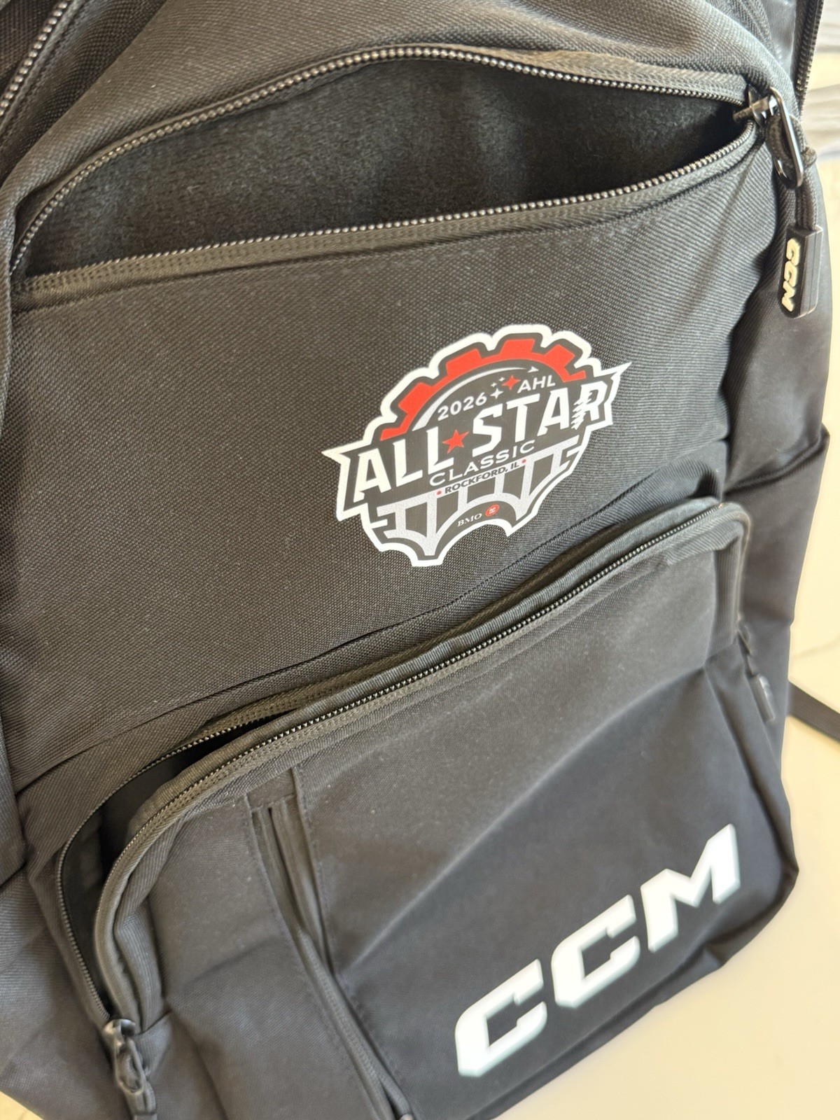 2026 AHL All Star Classic Team Issued CCM Backpack Pro Stock Hockey Rockford IL
