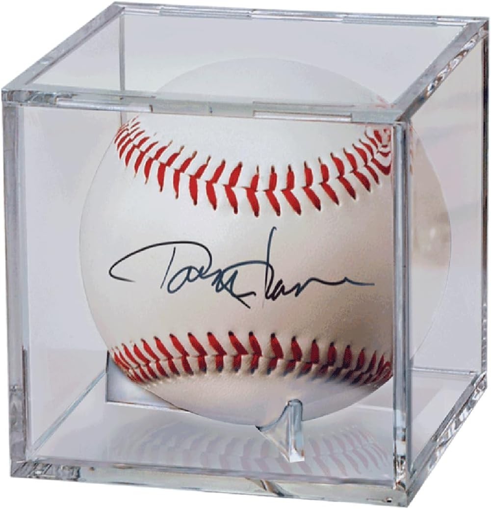 Crystal Clear Square Baseball Holder with Slide-In Closure – Stackable & Stylish