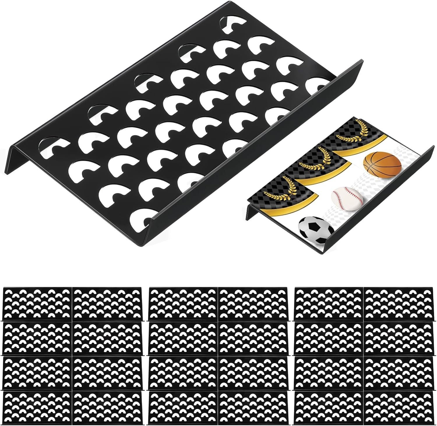 24 Pcs Trading Card Risers for Display Case Acrylic Modular Display Risers for C