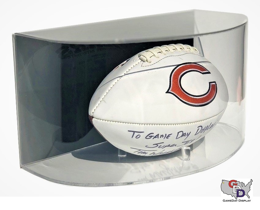 Curved Acrylic Wall Mount Full Size Football Display Case GameDay Display