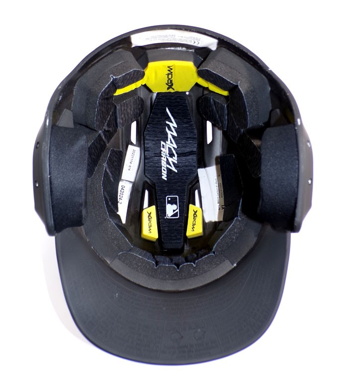 New Rawlings MACH Carbon-91-RevC Matt Black Dual Flap Batting Helmet Size XL