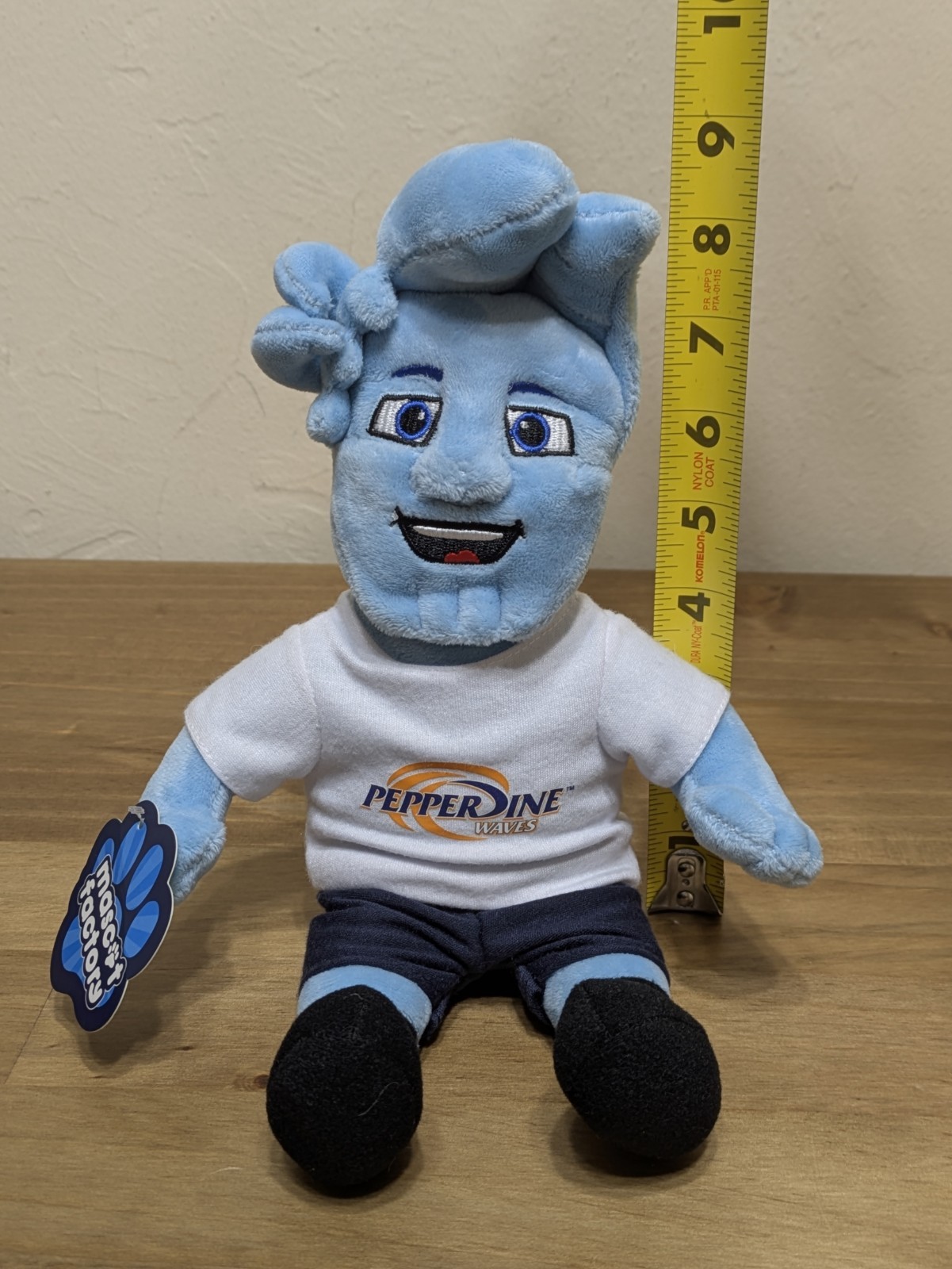 NWT Pepperdine University Waves Willie the Wave Mascot Factory Plush NEW