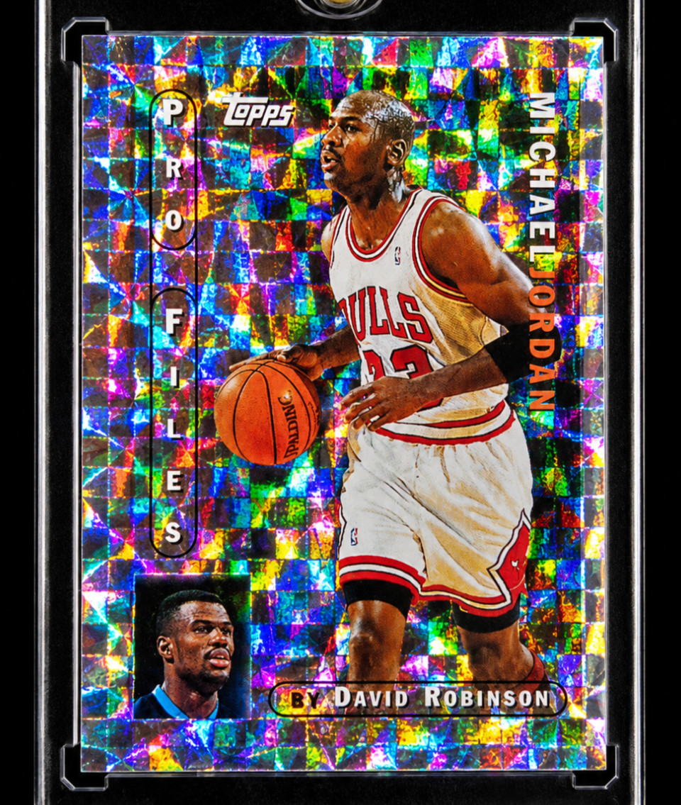 Michael Jordan DIAMOND REFRACTOR SILVER MOSAIC Holo SP Insert 1996 Topps Rare